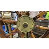 Image 7 : BRASS ANTIQUE HELMS STATION WITH WOODEN SHIPS WHEEL, A RARE FIND, HELM AND WHEEL TOGETHER