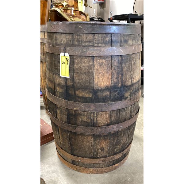 ANTIQUE SOLID OAK WINE CURING BARREL