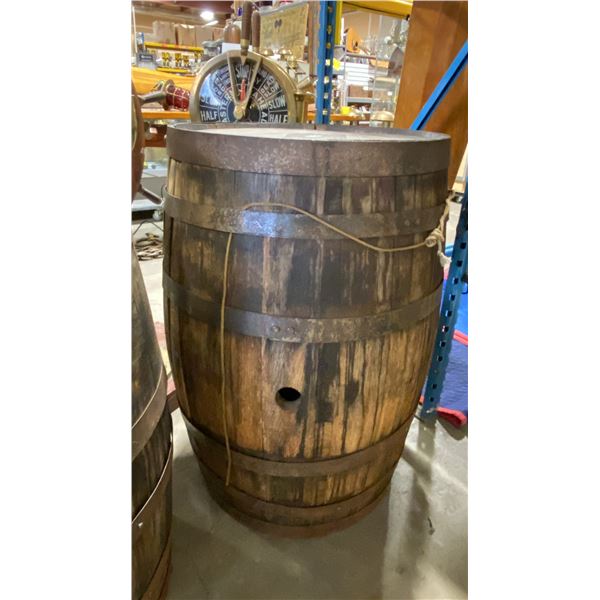 ANTIQUE SOLID OAK WINE CURING BARREL