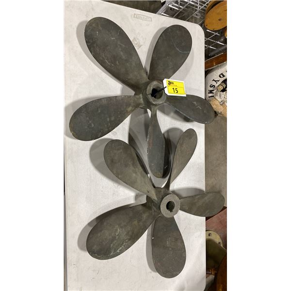 2 ANTIQUE 5 BLADE SHIP PROPELLERS