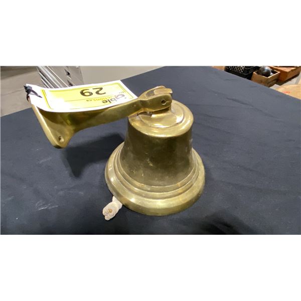 VINTAGE WALL MOUNT BRASS SHIPS BELL