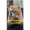 Image 2 : ASSORTED CANADIAN MADE WOOD & METAL VINTAGE MARINE PULLEYS