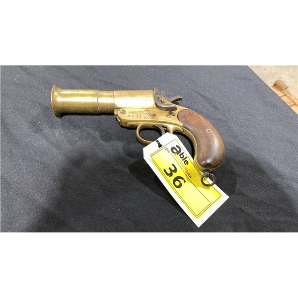 WEBLEY & SCOTT LTD LONDON AND BIRMINGHAM NZ VINTAGE HANDHELD MARINE FLARE PISTOL