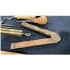 Image 4 : ASSORTED ANTIQUE LEATHERWORKING TOOLS, HAND TOOLS & LEVEL
