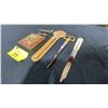Image 4 : VINTAGE GERMAN LETTER OPENER/SCISSORS SET WITH SHEATH, 2 SETS OF ANTIQUE KEYS & COMPASS