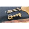Image 5 : VINTAGE GERMAN LETTER OPENER/SCISSORS SET WITH SHEATH, 2 SETS OF ANTIQUE KEYS & COMPASS