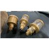 Image 3 : PAIR OF VINTAGE BRASS SIGHT GLASS OILERS & VINTAGE BRASS GREASE CUP