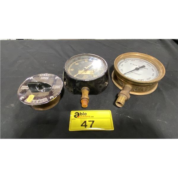JAS.MORRISON BRASS MFG.CO.LTD 4" TWIN MARK XIX PRESSURE GAUGE, U.S GAUGE CO GAUGE & VINTAGE PERKO