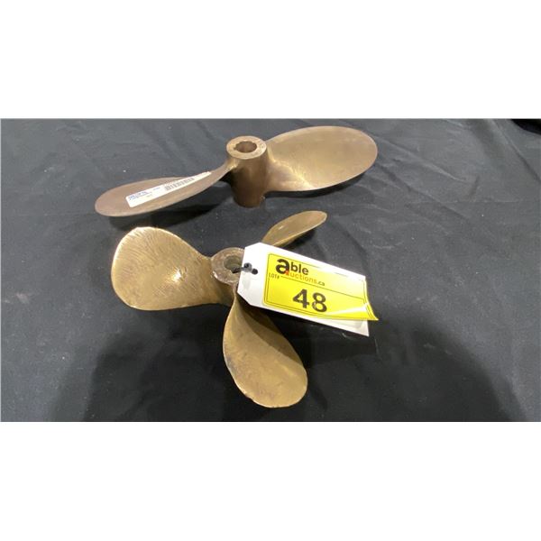 2 BRASS VINTAGE SMALL BOAT PROPELLERS
