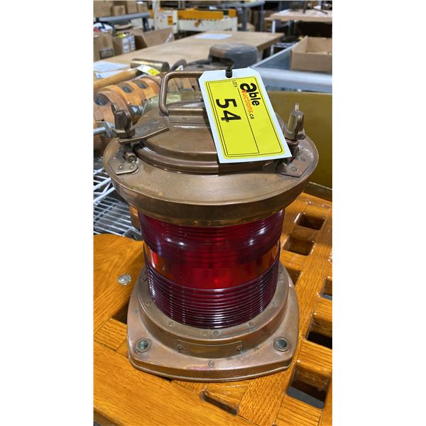 VINTAGE RED LENSED STARBOARD MARITIME ELECTRIC SHIP LANTERN