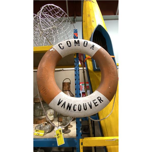 VINTAGE "COMOX VANCOUVER" PERRYBUOY LIFE RING