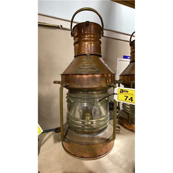 ANTIQUE TESELITE NO.2109 ATHELVISCOUNT ANCHOR LANTERN, BRITISH, ORIGINATED IN THE ORIENT