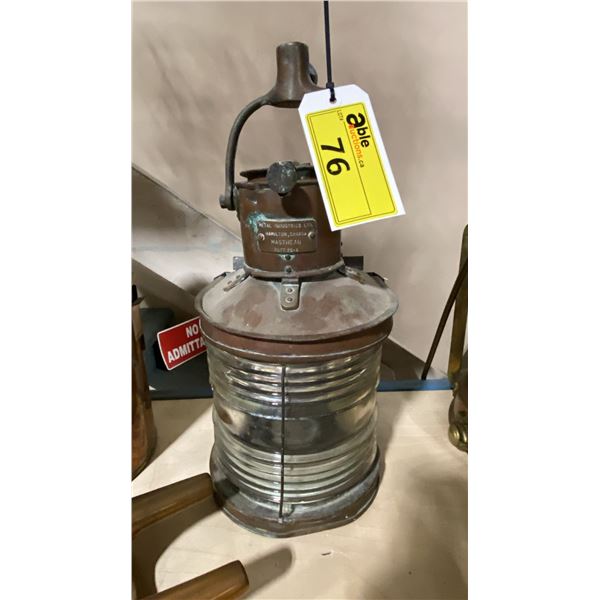 ANTIQUE METAL INDUSTRIES LTD. MASTHEAD SHIPS LANTERN