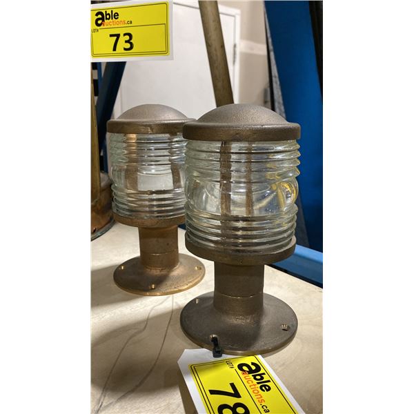 PAIR OF VINTAGE POST MOUNTED NAVIGATION LIGHTS