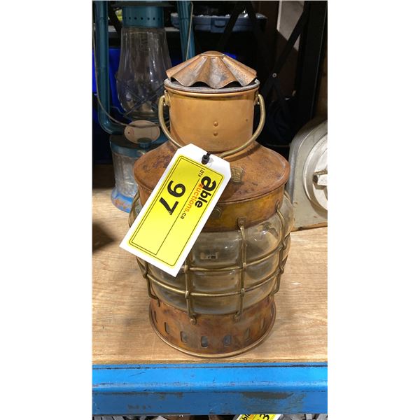 ANKERLICHT COPPER/BRASS ANTIQUE NAUTICAL SHIPS ANCHOR LANTERN