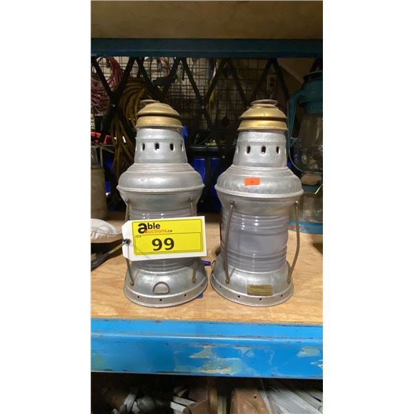 PAIR OF PERKO NAUTICAL HANGING ELECTRIC SHIP LANTERNS