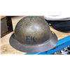 Image 7 : SMALL VINTAGE BROWN STORAGE TRUNK, 3 CAPTAIN HATS, HELMET & CAPTAINS JACKET