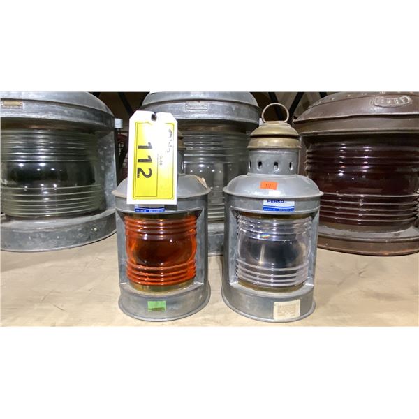 2 PERKO GALVANIZED METAL NAVIGATION LANTERNS
