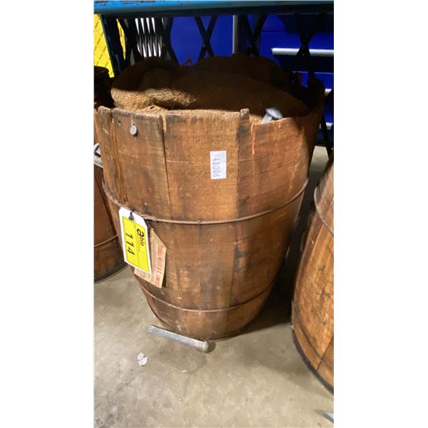SMALL BARREL BUCKET OF ASSORTED GALVANIZED DECK SPIKES