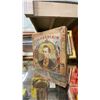 Image 5 : SHELF OF COLLECTABLES- FRAMED NAUTICAL ARTWORK, NAUTICAL THEMED STORAGE BOXES, ANTIQUE CAMERA &