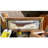 Image 7 : SHELF OF COLLECTABLES- FRAMED NAUTICAL ARTWORK, NAUTICAL THEMED STORAGE BOXES, ANTIQUE CAMERA &