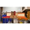 Image 1 : SHELF OF ASSORTED VINTAGE MACHINE BOLT SORTERS, WOODEN STORAGE BOXES & PANDORA CIGAR BOX