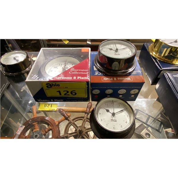 3 WEEMS & PLATH MARINE CLOCKS