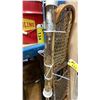 Image 3 : PAIR OF VINTAGE SNOWSHOES & ASSORTED FISHING RODS
