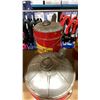 Image 2 : 2 RED VINTAGE JOHNSON ROSE & CO. METAL GASOLINE CANISTERS