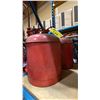 Image 3 : 2 RED VINTAGE UNDERWRITERS LABORATORIES INC. METAL GASOLINE CANISTERS