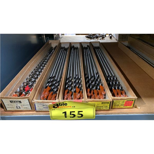 5 BOXES OF ASSORTED VINTAGE IRWIN BRACE SHANK DRILL BITS
