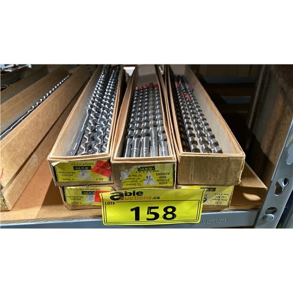 6 BOXES OF ASSORTED VINTAGE IRWIN BRACE SHANK DRILL BITS