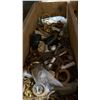 Image 8 : SHELF OF ASSORTED ANTIQUE COLLECTABLES- BRASS OIL LAMPS, VINTAGE MICROSCOPE, FRAMED PHOTOGRAPHS,