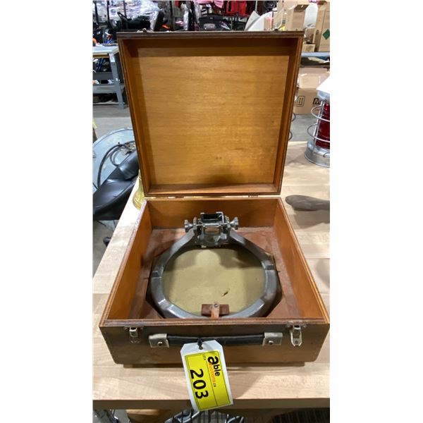 VINTAGE MARITIME AZIMUTH MIRROR IN WOODEN CASE