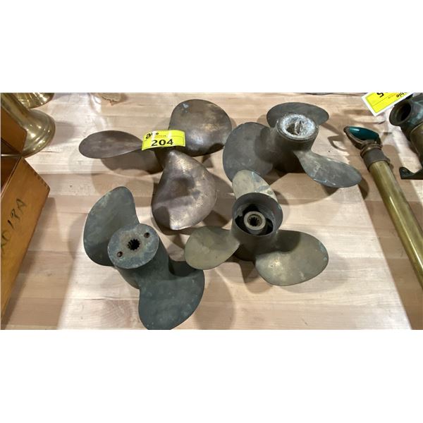 4 ASSORTED VINTAGE BOAT PROPELLERS