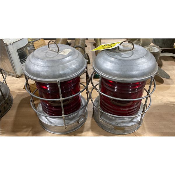 PAIR OF PERKO VINTAGE NAUTICAL PORTSIDE LANTERNS