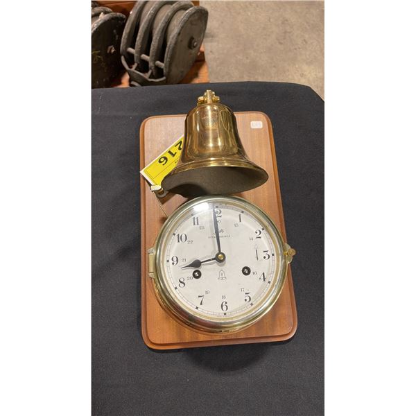 VINTAGE SCHATZ ROYAL MARINER SHIPS BELL CLOCK, GERMAN MADE, NEVER USED