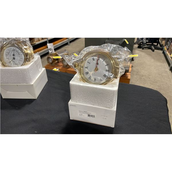 VICTORY #RM622L SOLID BRASS PORTHOLE CASE 4" DIAL ROMAN NUMERAL CLOCK