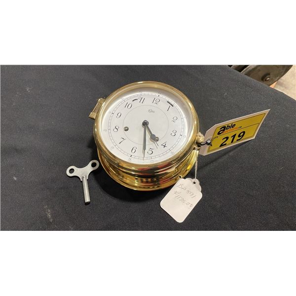 BARIGO BA591 "SKIPPER" VINTAGE BRASS SHIPS BELL CLOCK