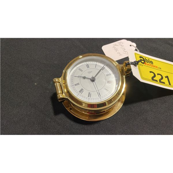 BARIGO BA1327 POSEIDON SERIES PORTHOLE QUARTZ SHIPS CLOCK 3.3" DIAL