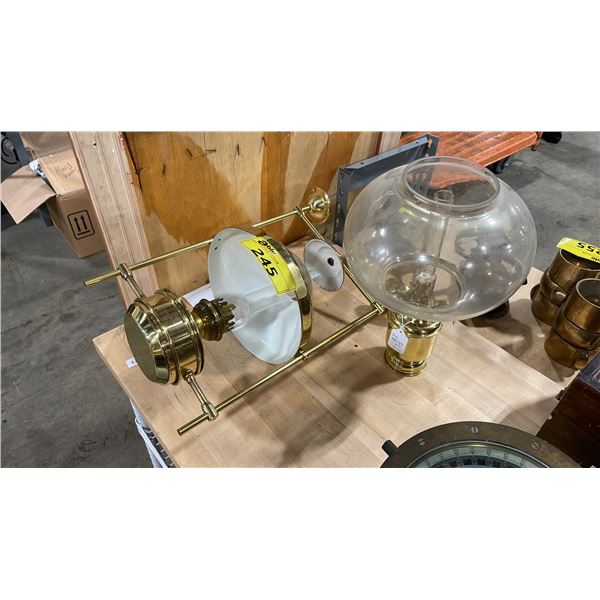 2 VINTAGE STYLE BRASS OIL LAMPS