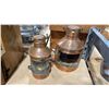 Image 1 : TUNG WOO SMALL VINTAGE COPPER LANTERN & HOP FATCHEONG PORT COPPER LANTERN