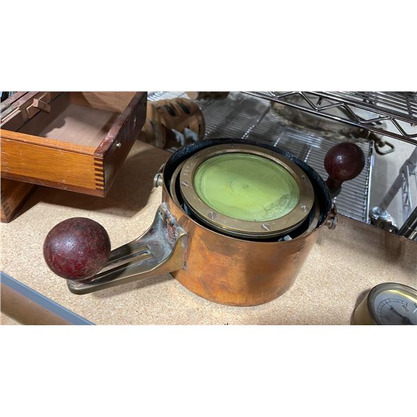 ANTIQUE MARINE GIMBALED BINNACLE COMPASS