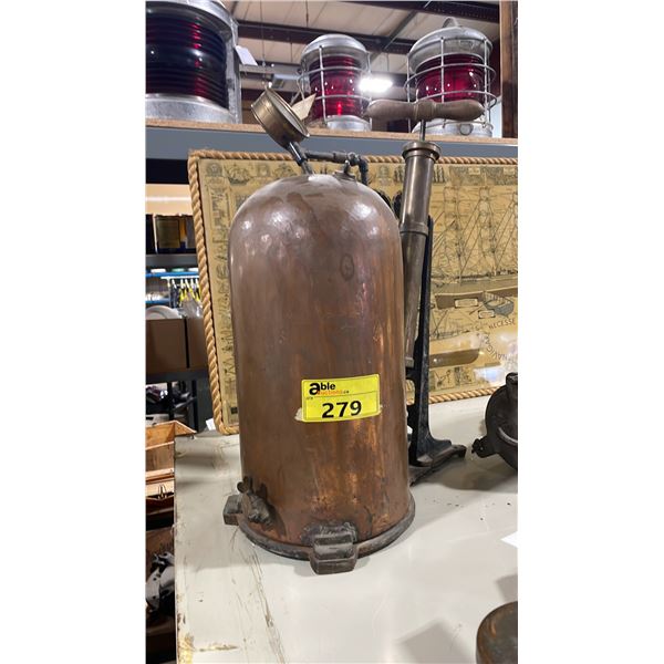VINTAGE COPPER MANUAL PUMP SPRAYER, PUMP FOR DIVERS, VERY RARE