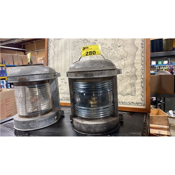 PERKO VINTAGE GALVANIZED METAL MARITIME LANTERN
