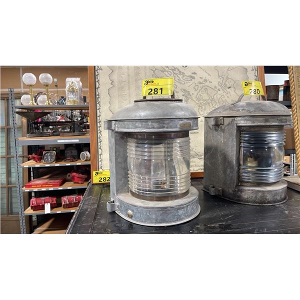 PERKO VINTAGE GALVANIZED METAL MARITIME LANTERN