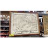 Image 2 : 3 PC VINTAGE FRAMED MAPS/ARTWORK- FRAMED JUAN DE FUCA STRAIT, FRAMED SHIPWRECKS OF NORTH PUGET SOUND