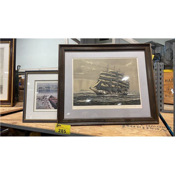 RICHARD LINTON FRAMED SIGNED LITHOGRAPH & HAL CUNNINGHAM FRAMED PRINT