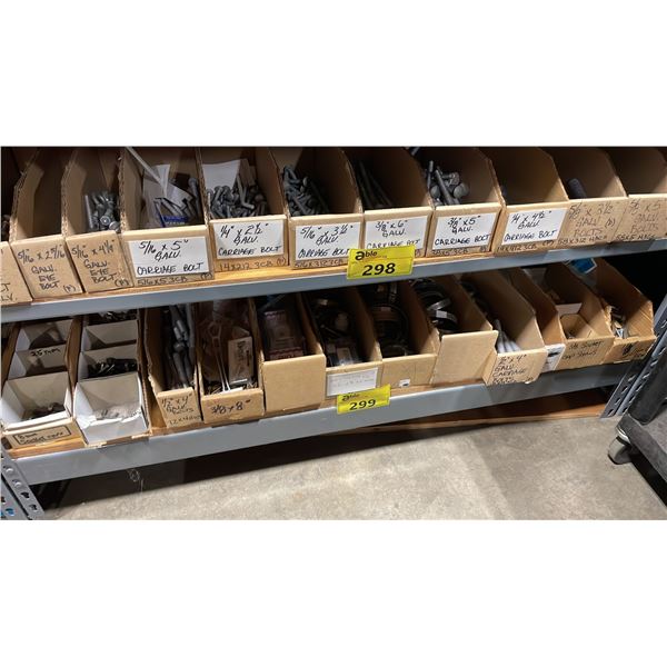 SHELF OF ASSORTED GALVANIZED VINTAGE MARINE HARDWARE
