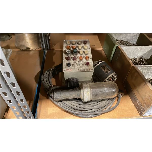 WINCHARGER CORPORATION VINTAGE WINCO DYNAMOTOR, VINTAGE U.S NAVY BUWEPS PANEL INDICATOR & VINTAGE